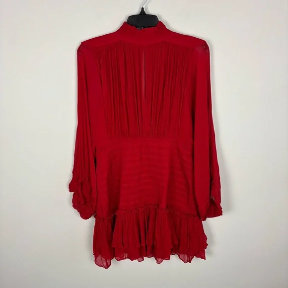 Shona Joy Lonie Long Sleeve Mini Dress in Scarlett Size 8 - Picture 2 of 15